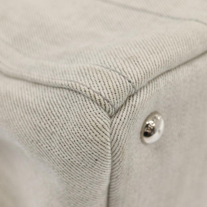 Prada Canapa Tote Rhinestone Embellished Canvas, GRAY, CANVAS, Tote bag