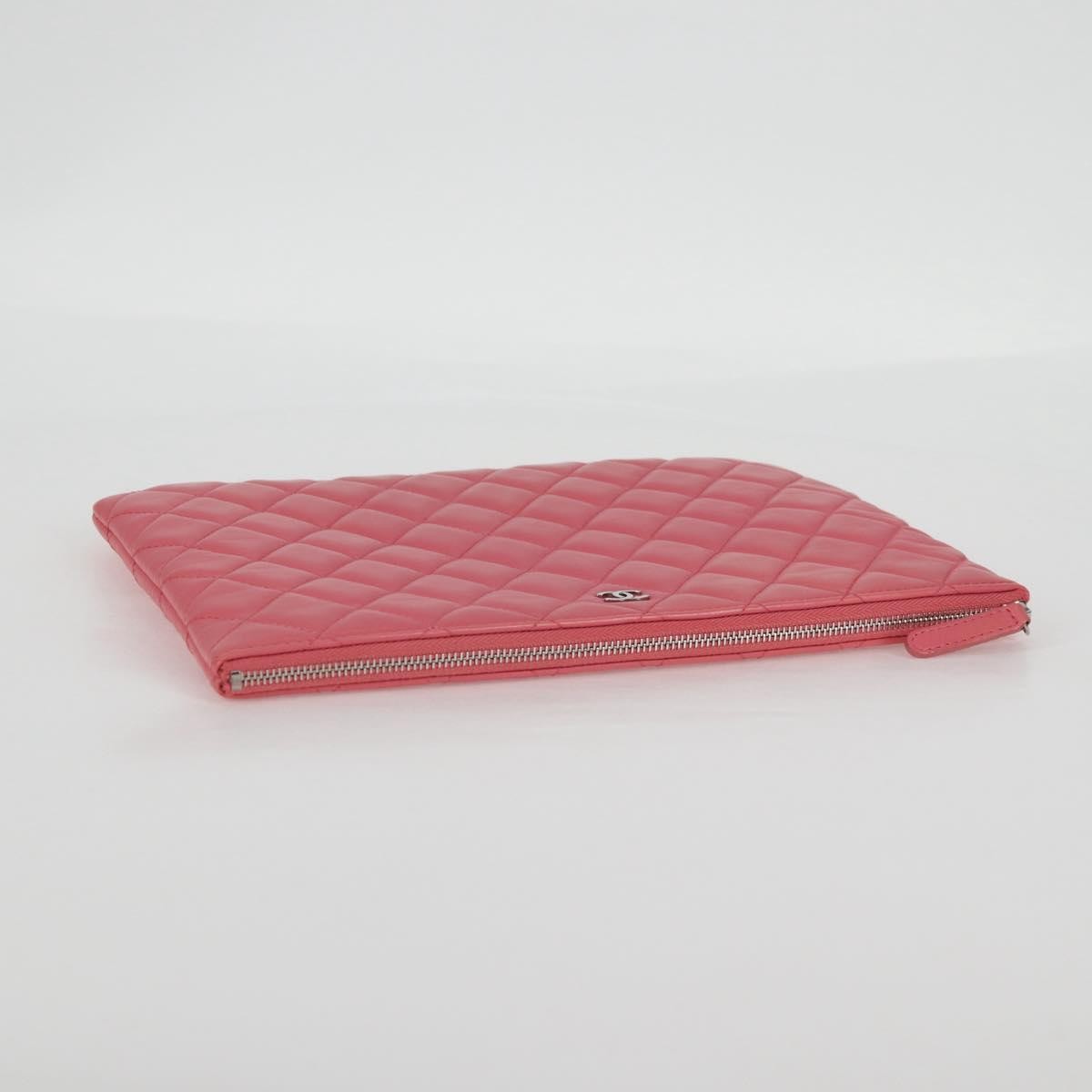 Chanel O Case Clutch Quilted Lambskin, PINK, LEATHER, Clutche & pouche