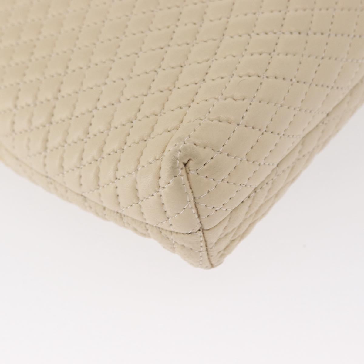 Bally Vintage Chain Shoulder Bag Quilted Leather, BEIGE, LEATHER, Shoulder bag