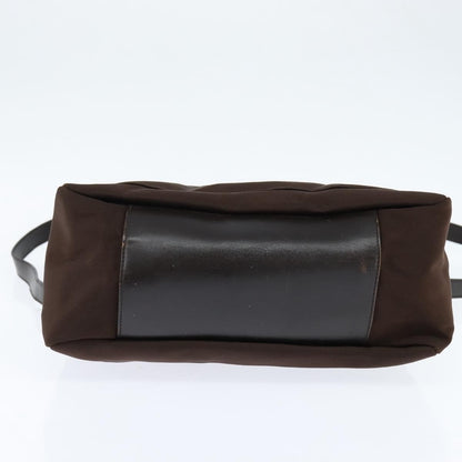 Gucci Vintage Bamboo Handle Bag Nylon, BROWN, NYLON, Handbag