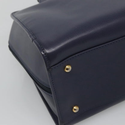 Celine Circle Logo Handbag Leather, BLUE, LEATHER, Handbag