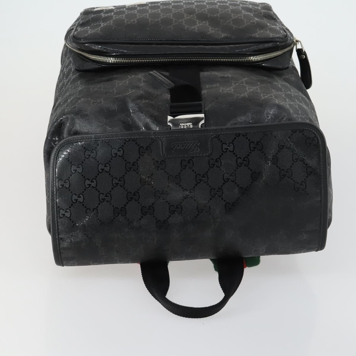Gucci Buckle Backpack GG Imprime, BLACK, CANVAS, Backpack