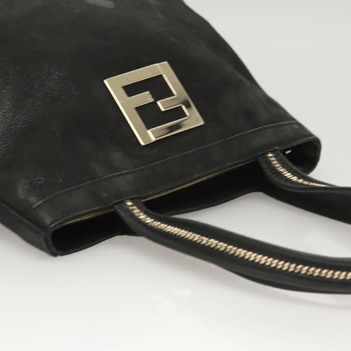 Fendi Vintage Convertible Tote Leather, BLACK, LEATHER, Tote bag