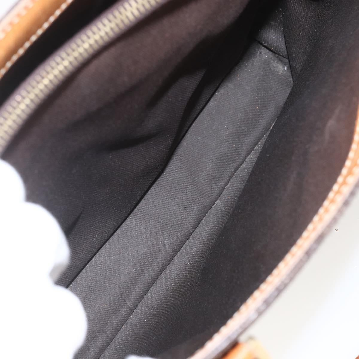 Celine Vintage Macadam Handbag Canvas and Leather, BROWN, CANVAS, Handbag