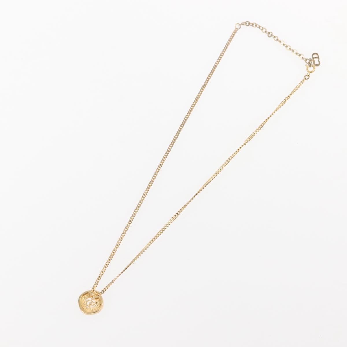 Christian Dior CD Pendant Necklace Metal, GOLD, METAL, Necklace