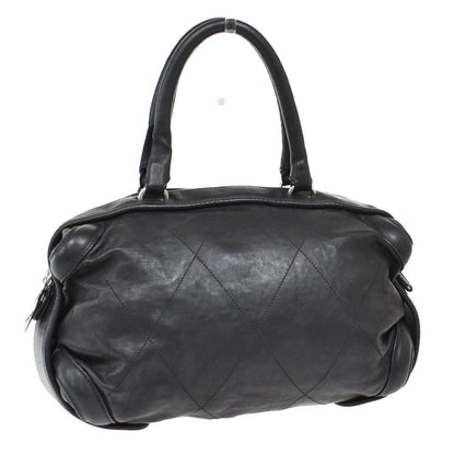 Chanel Coco Bowling Bag Quilted Leather, BLACK, LEATHER, Handbag