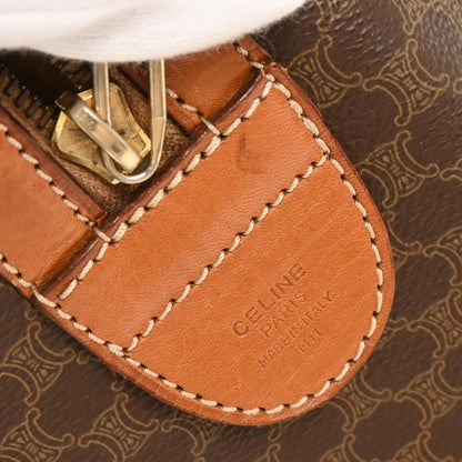 Celine Macadam Handbag Macadam with leather, BROWN, CANVAS, Handbag