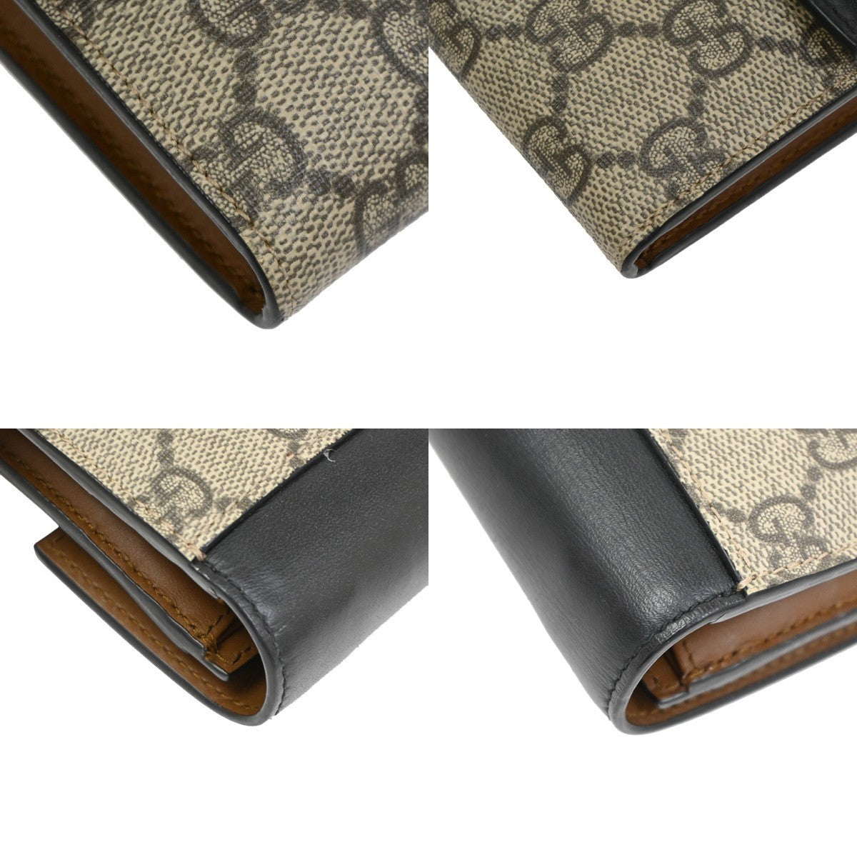 Gucci Padlock Continental Chain Wallet GG Coated Canvas and Leather, BROWN, CANVAS, Clutche & pouche