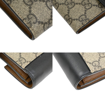 Gucci Padlock Continental Chain Wallet GG Coated Canvas and Leather, BROWN, CANVAS, Clutche & pouche