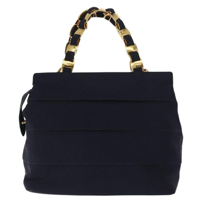Salvatore Ferragamo Vala Handbag Canvas, NAVY, CANVAS, Handbag