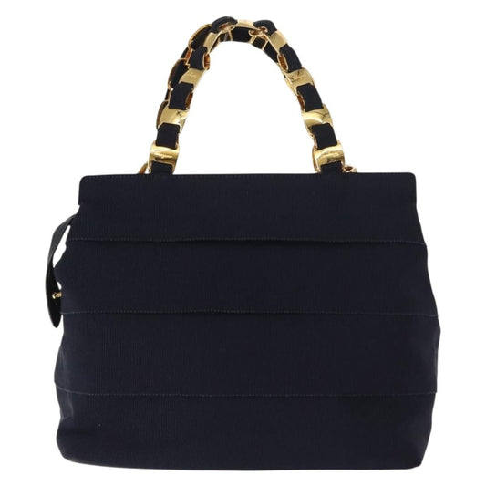 Salvatore Ferragamo Vala Handbag Canvas, NAVY, CANVAS, Handbag