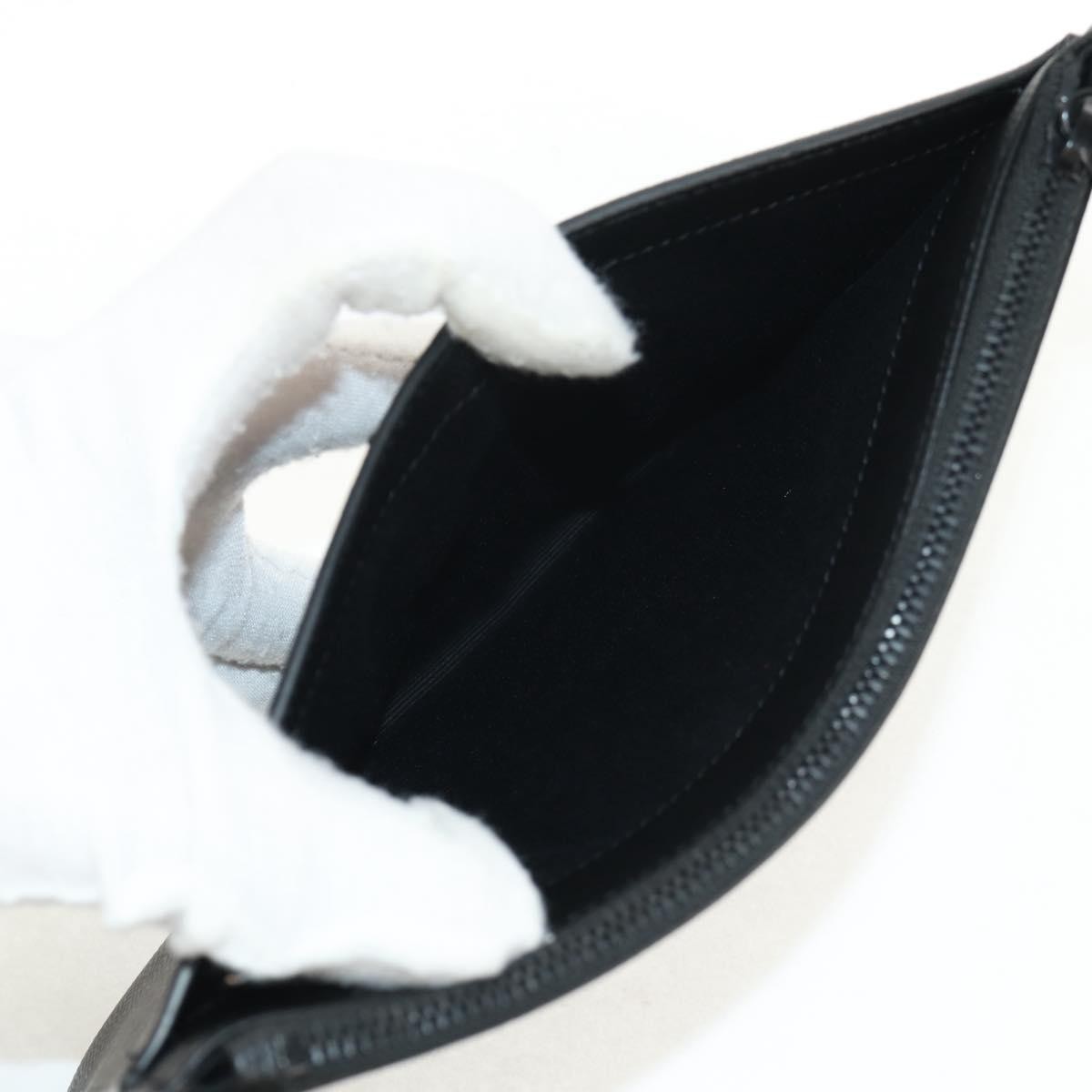 Saint Laurent Classic Monogram Zip Bill Pouch Leather, BLACK, LEATHER, Clutche & pouche