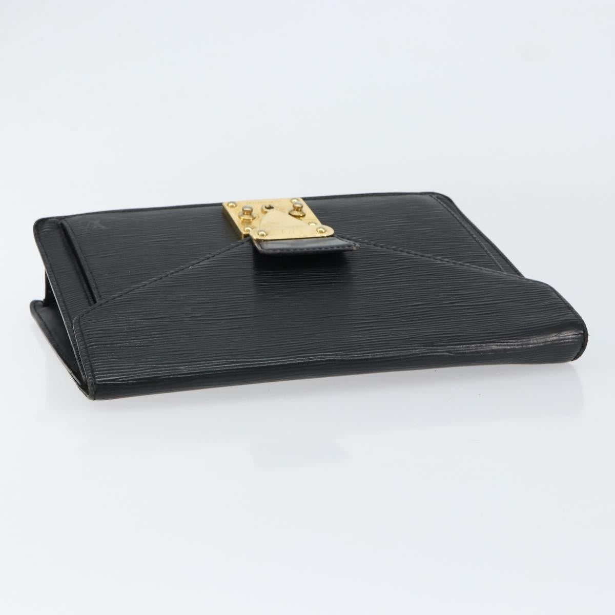 Louis Vuitton Dragonne Pochette Epi Leather, BLACK, LEATHER, Clutche & pouche