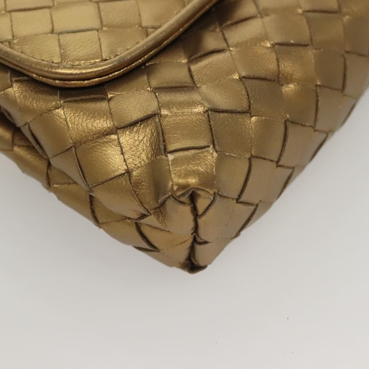 Bottega Veneta Chain Flap Shoulder Bag Leather, GOLD, LEATHER, Shoulder bag