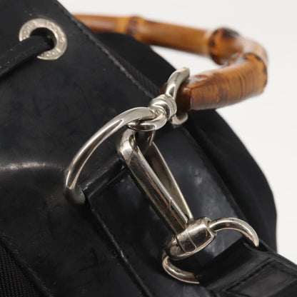 Gucci Vintage Bamboo Bucket Bag Nylon and Leather, BLACK, NYLON, Bag