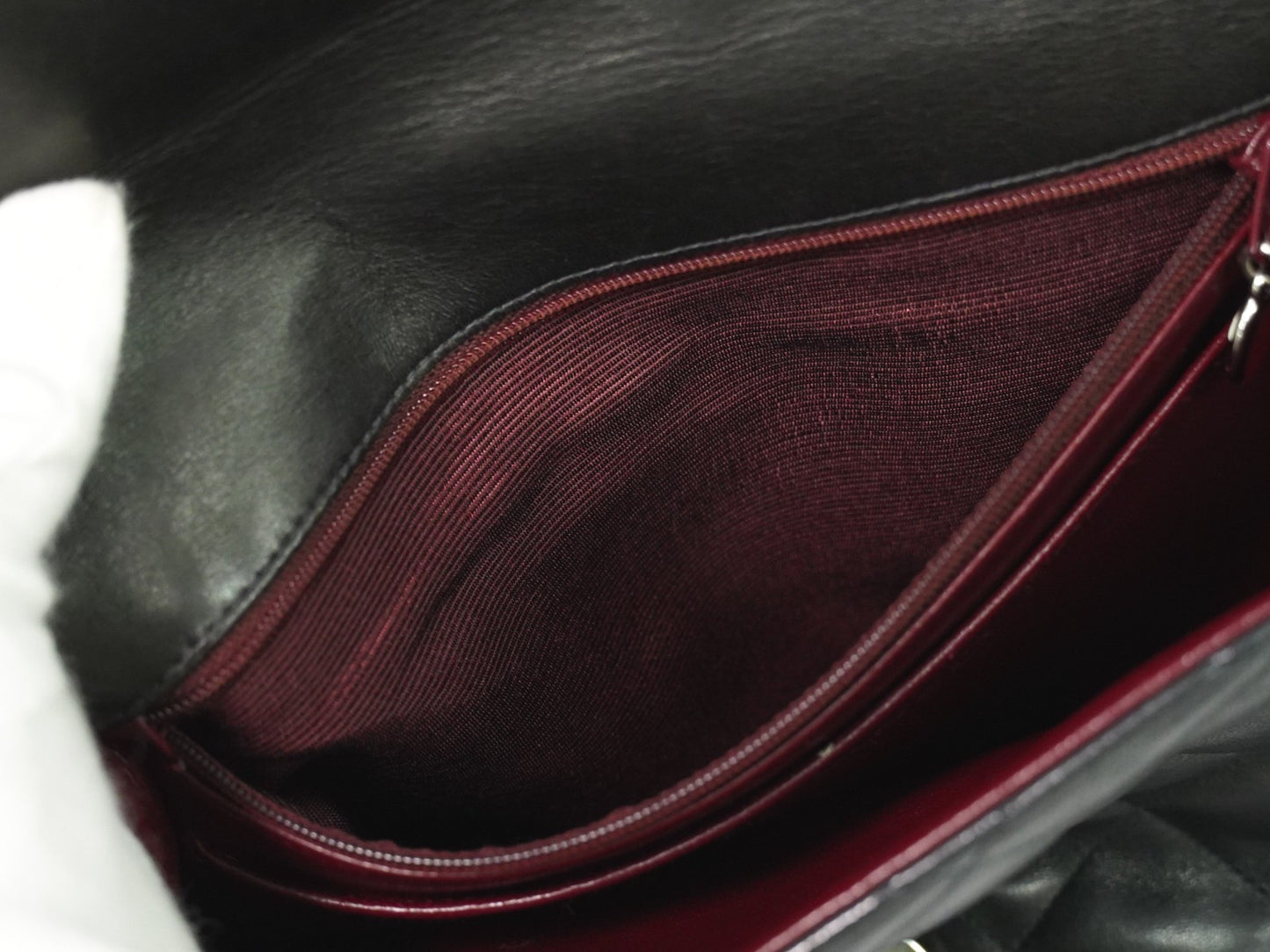 Chanel Vintage ID Bracelet Flap Bag Quilted Lambskin, BLACK, LEATHER, Handbag