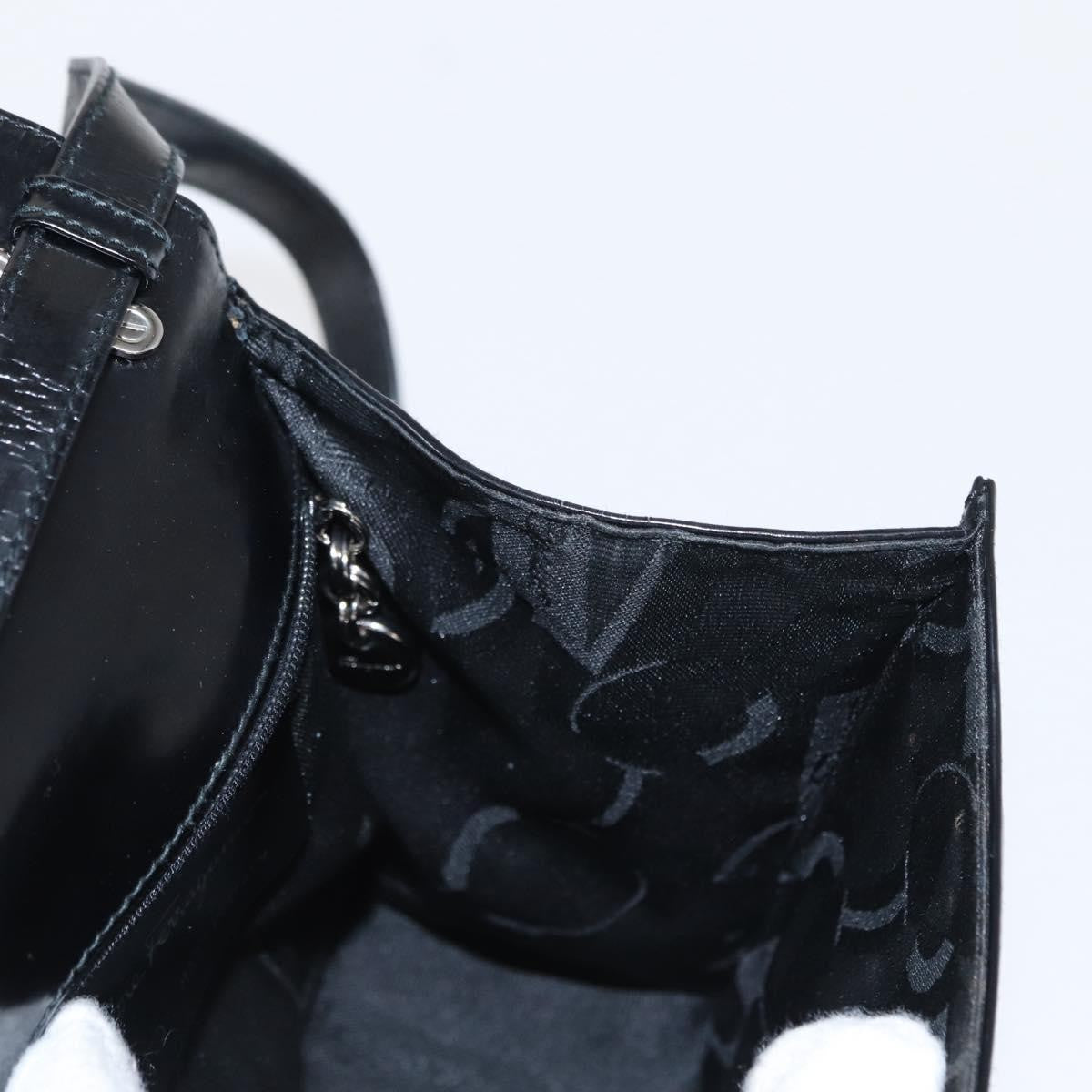 Salvatore Ferragamo Gancini handbag Leather, BLACK, LEATHER, Handbag