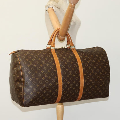 Louis Vuitton Keepall Bag Monogram Canvas, BROWN, CANVAS, Travel bag