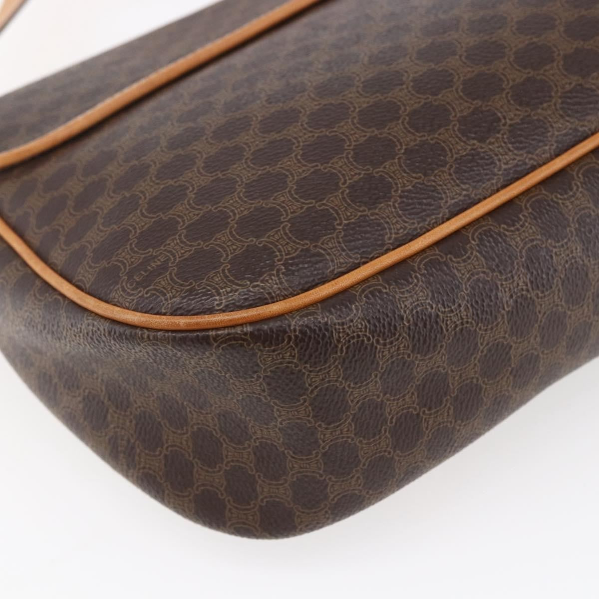 Celine Vintage Macadam Shoulder Bag Canvas and Leather, BROWN, CANVAS, Shoulder bag