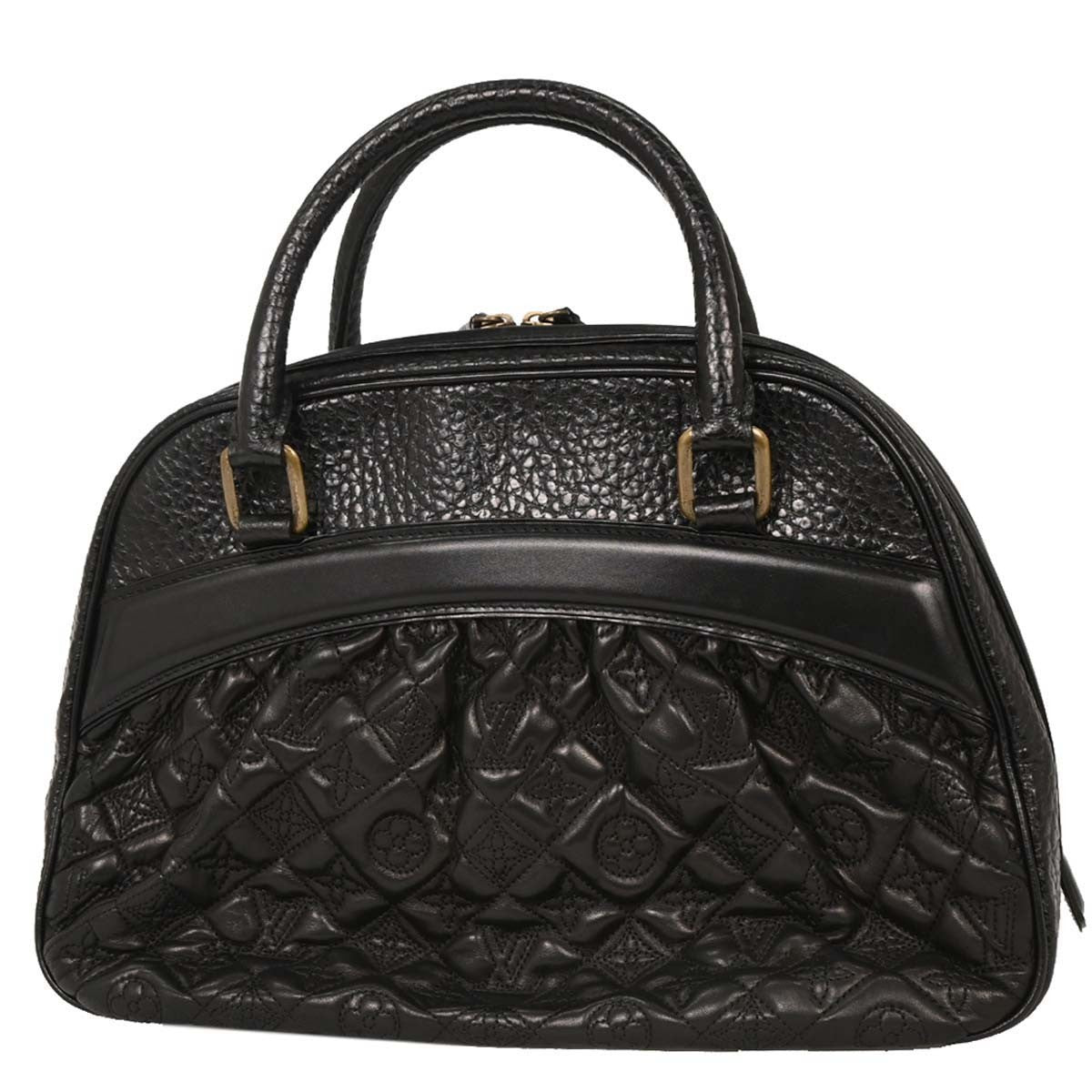 Louis Vuitton Mizi Vienna Handbag Monogram Quilted Lambskin, BLACK, LEATHER, Handbag