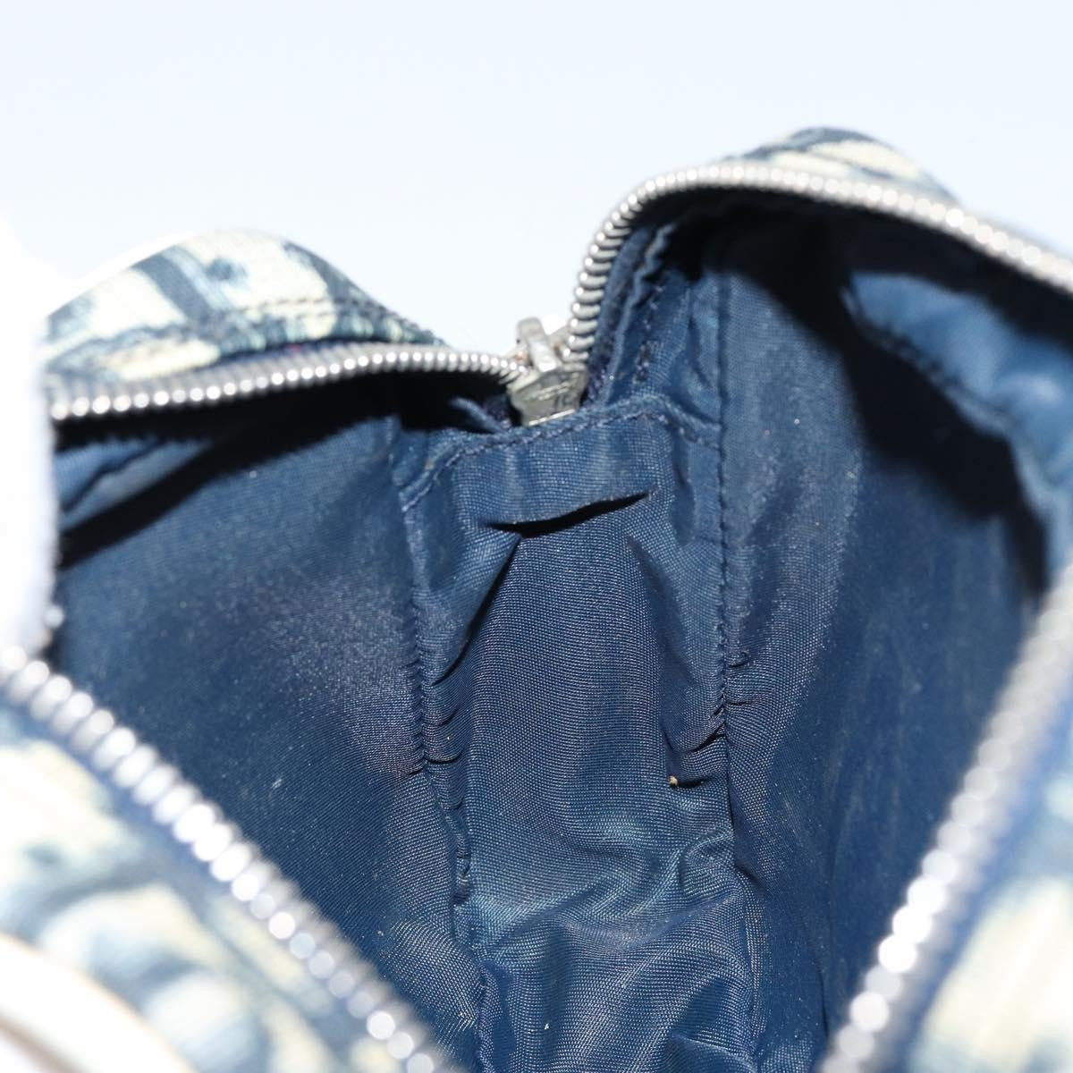 Christian Dior Vintage Trotter Pouch Diorissimo Canvas, NAVY, PVC, Clutche & pouche