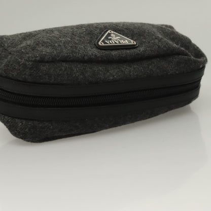 Prada Pochette Wool, BLACK, WOOL, Clutche & pouche