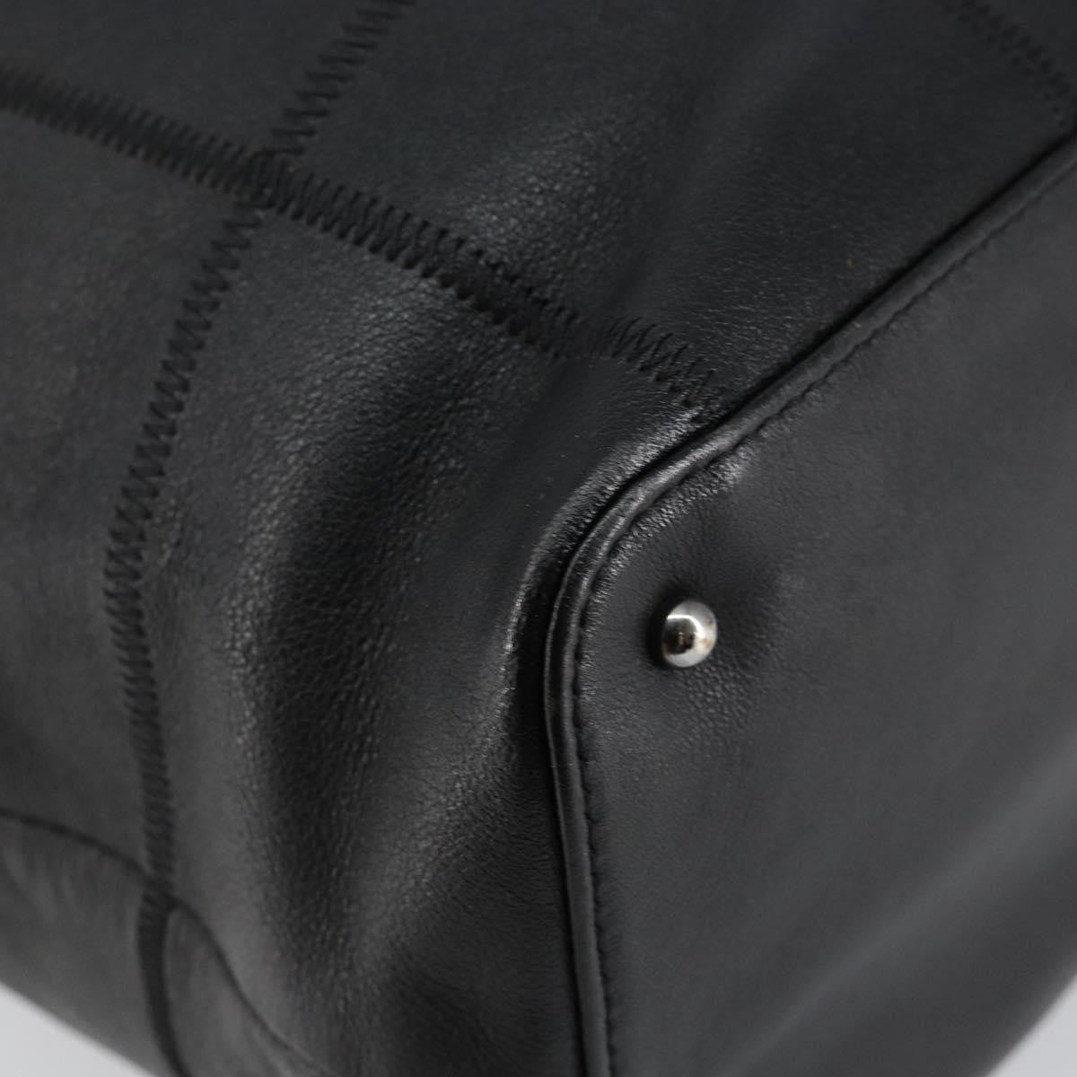 Chanel Square Stitch Tassel Hobo Quilted Leather, BLACK, LEATHER, Handbag