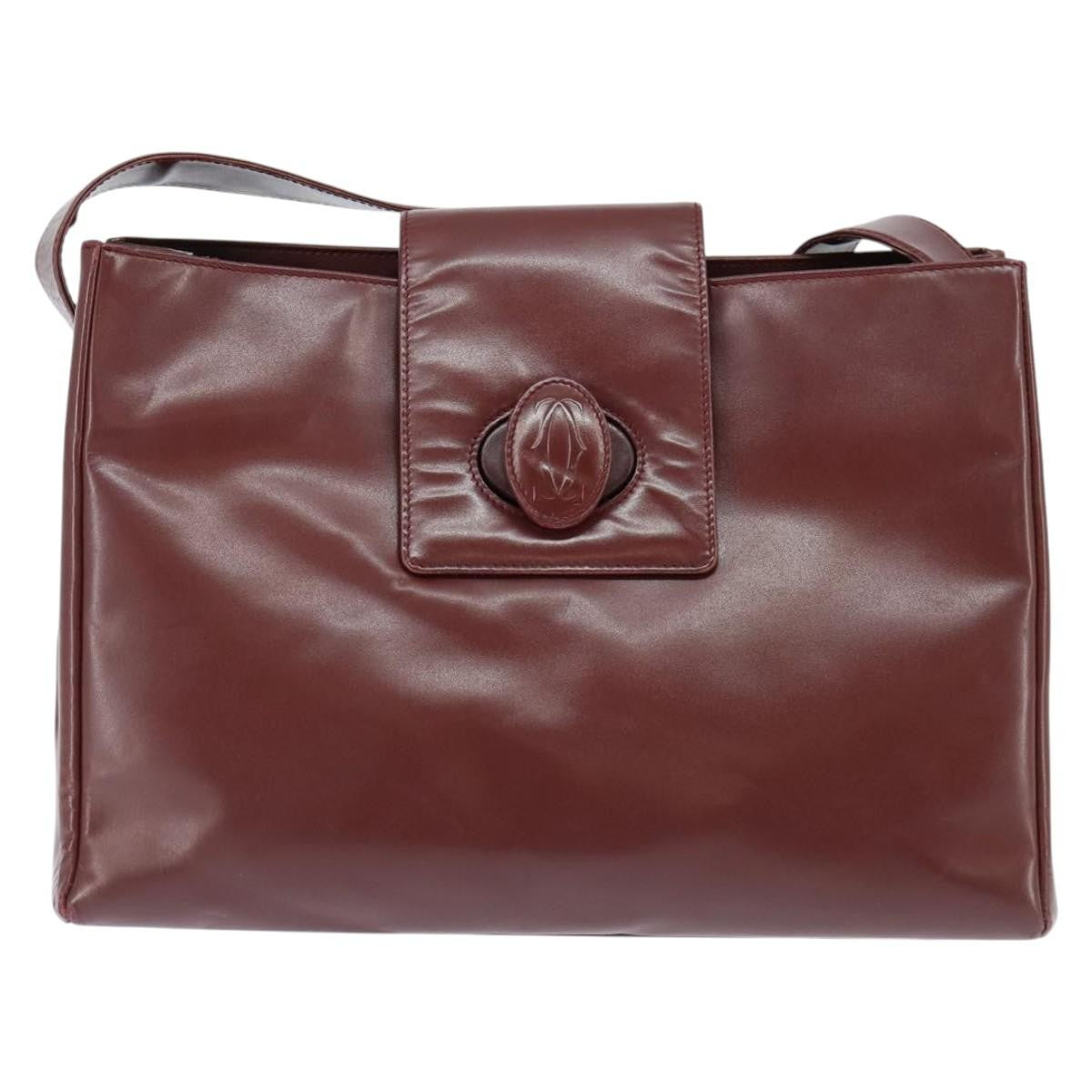 cartier Must de Cartier Shoulder Bag Leather, BURGUNDY, LEATHER, Shoulder bag
