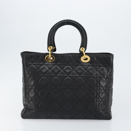 Christian Dior Vintage Lady Dior Bag Cannage Quilt Lambskin, BLACK, LEATHER, Handbag