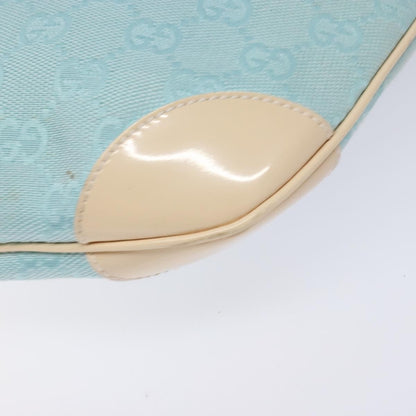 Gucci Vintage Zip Hobo GG Canvas and Patent, BLUE, CANVAS, Shoulder bag