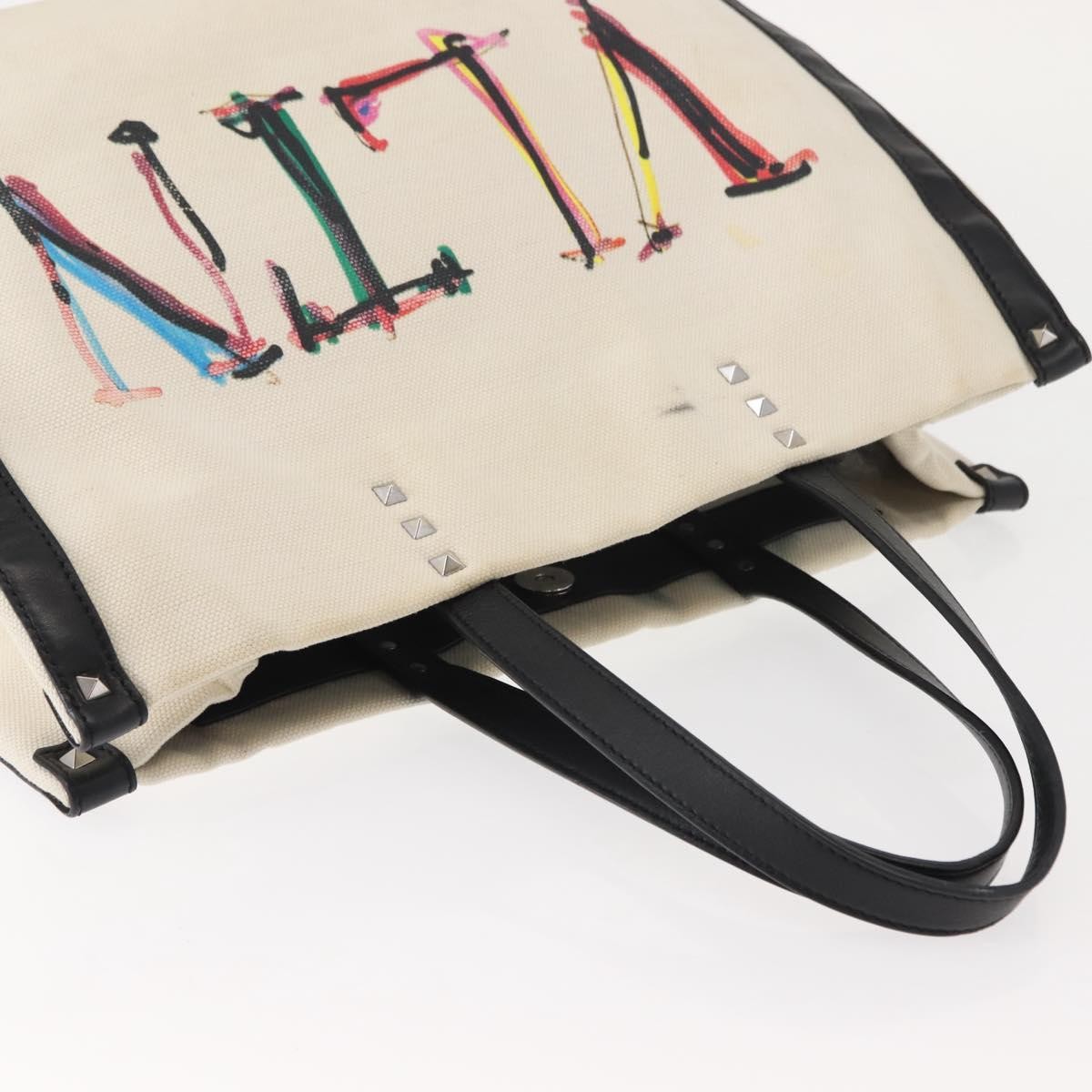 Valentino Garavani Grande Plage VLTN Tote Printed PVC with Leather, WHITE, CANVAS, Tote bag