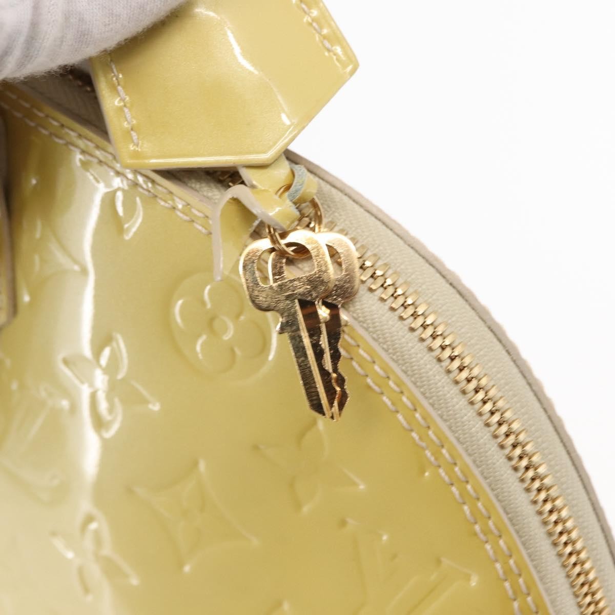 Louis Vuitton Alma Handbag Monogram Vernis, YELLOW, PATENT_LEATHER, Handbag