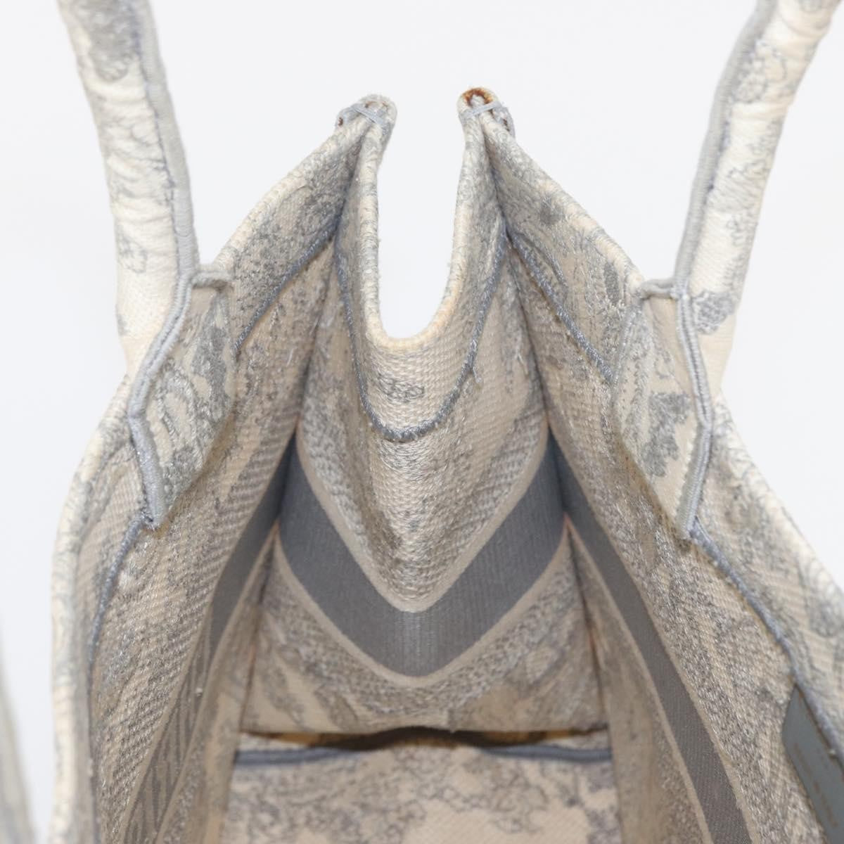 Christian Dior Book Tote Embroidered Canvas, GRAY, CANVAS, Tote bag