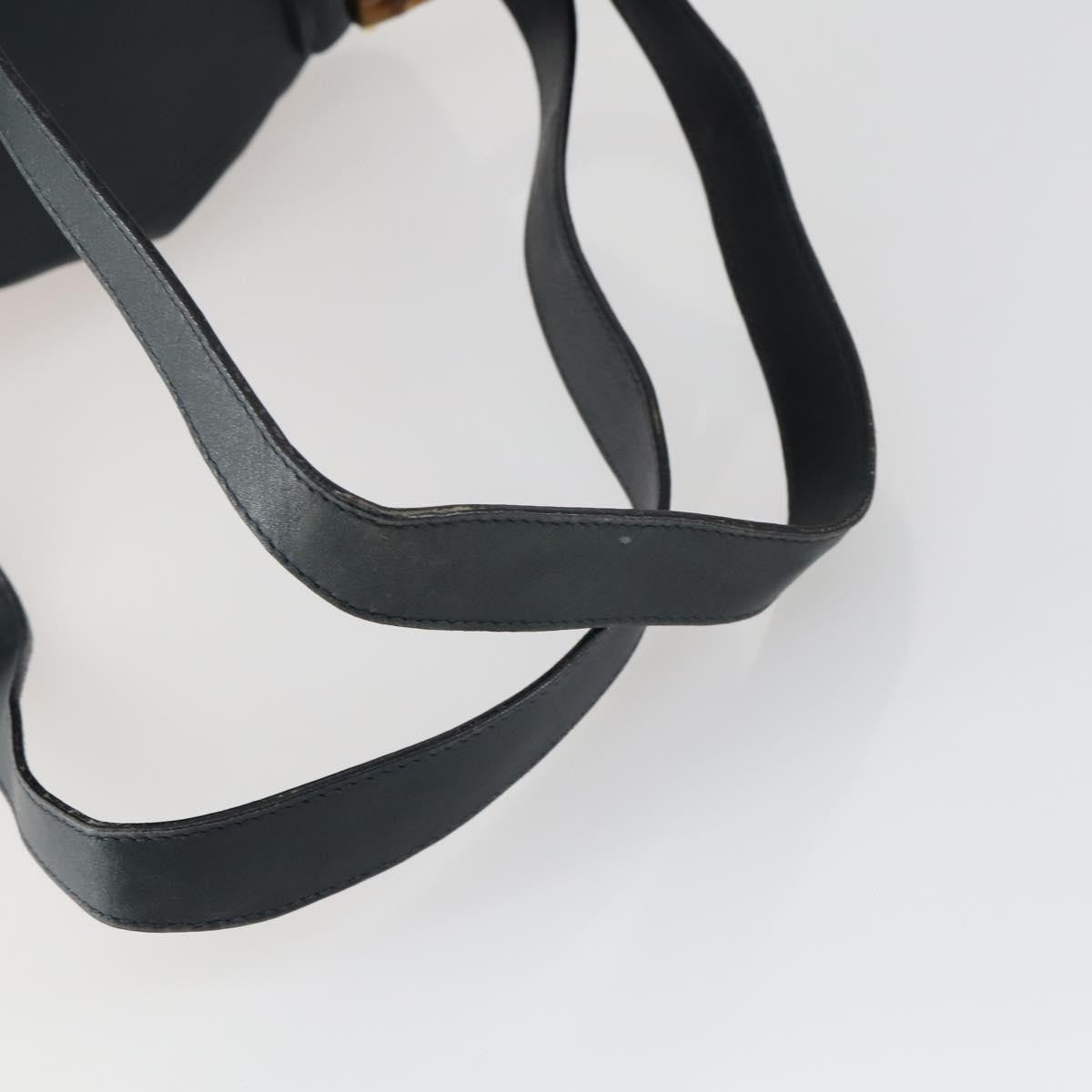 Gucci Vintage Bamboo Backpack Leather, BLACK, LEATHER, Backpack