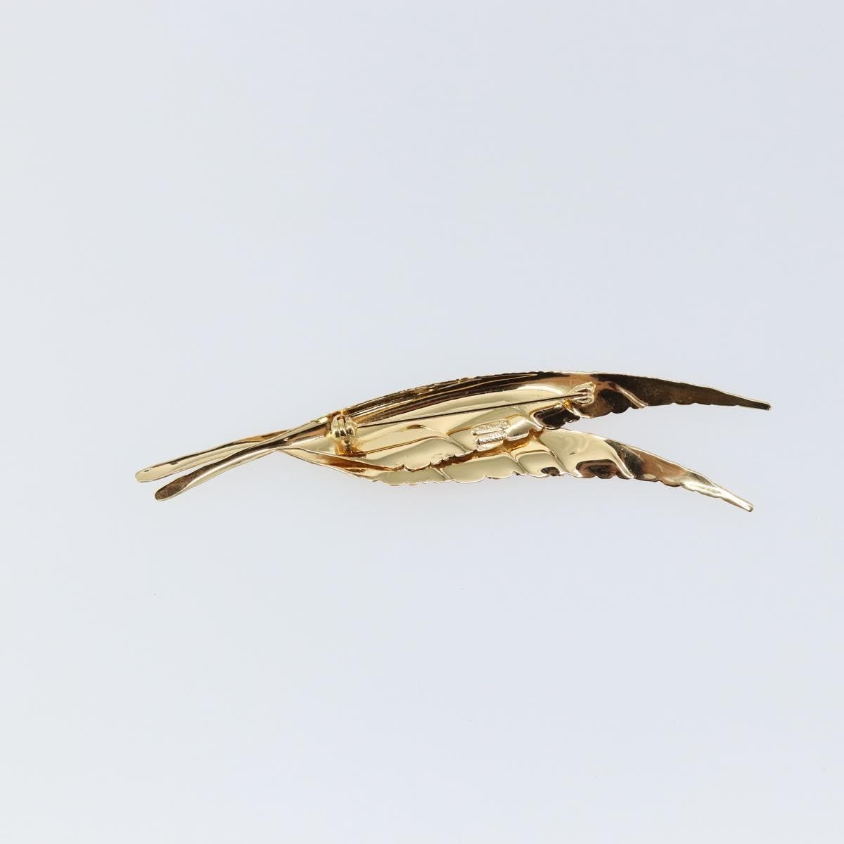 Christian Dior Vintage feather Metal, GOLD, METAL, Brooch