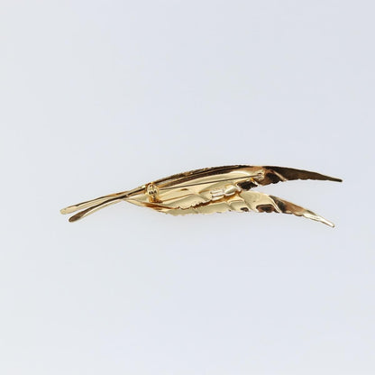 Christian Dior Vintage feather Metal, GOLD, METAL, Brooch