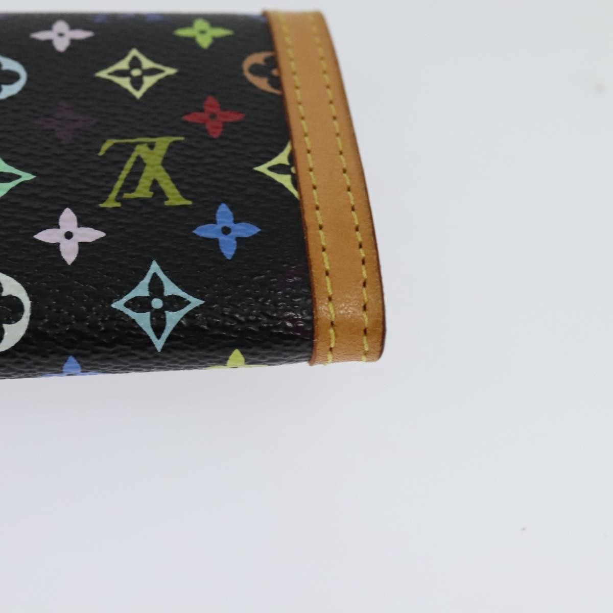 Louis Vuitton Porte-Monnaie Plat Coin Purse Monogram Multicolor, BLACK, CANVAS, Wallets
