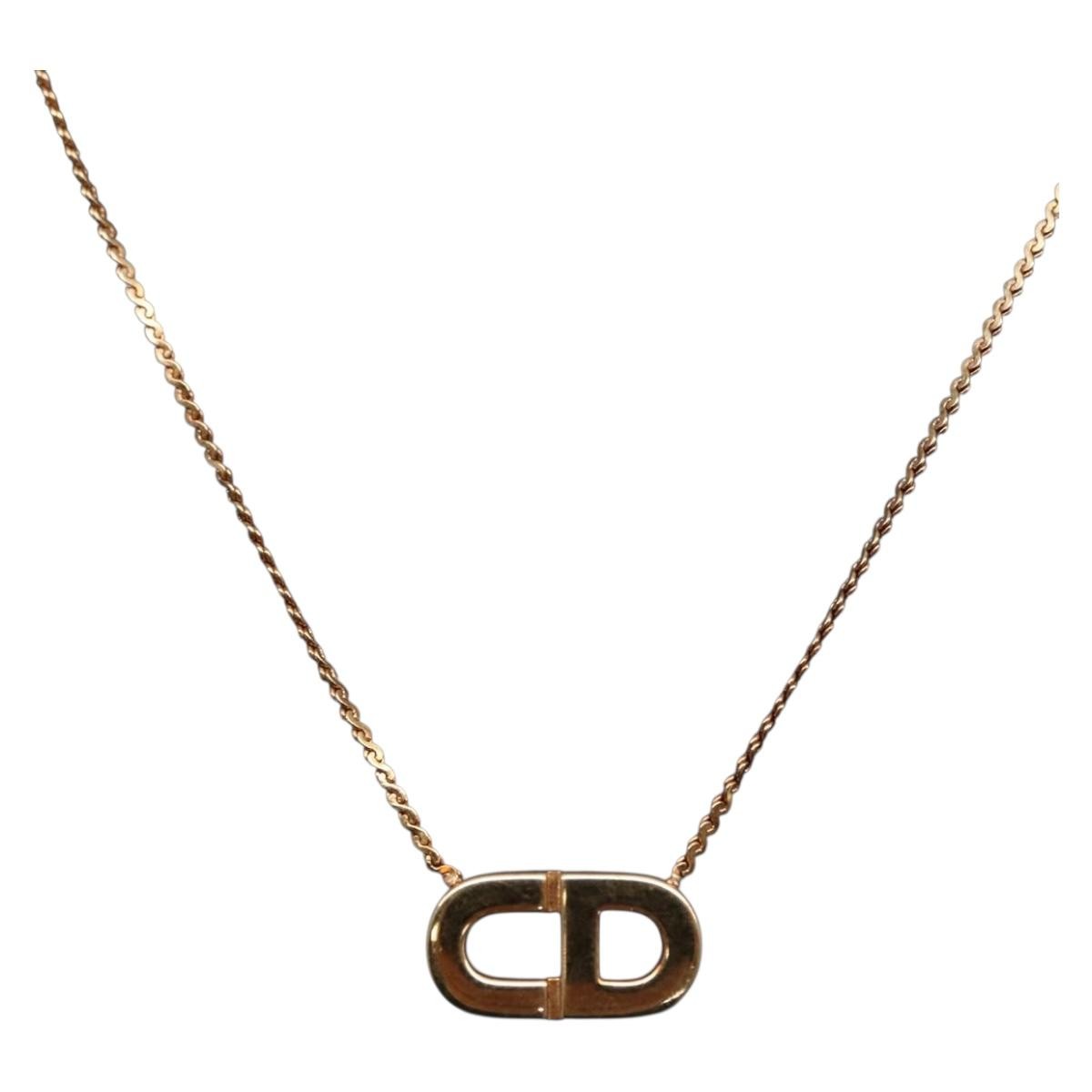 Christian Dior CD Logo necklace Metal, GOLD, METAL, Necklace