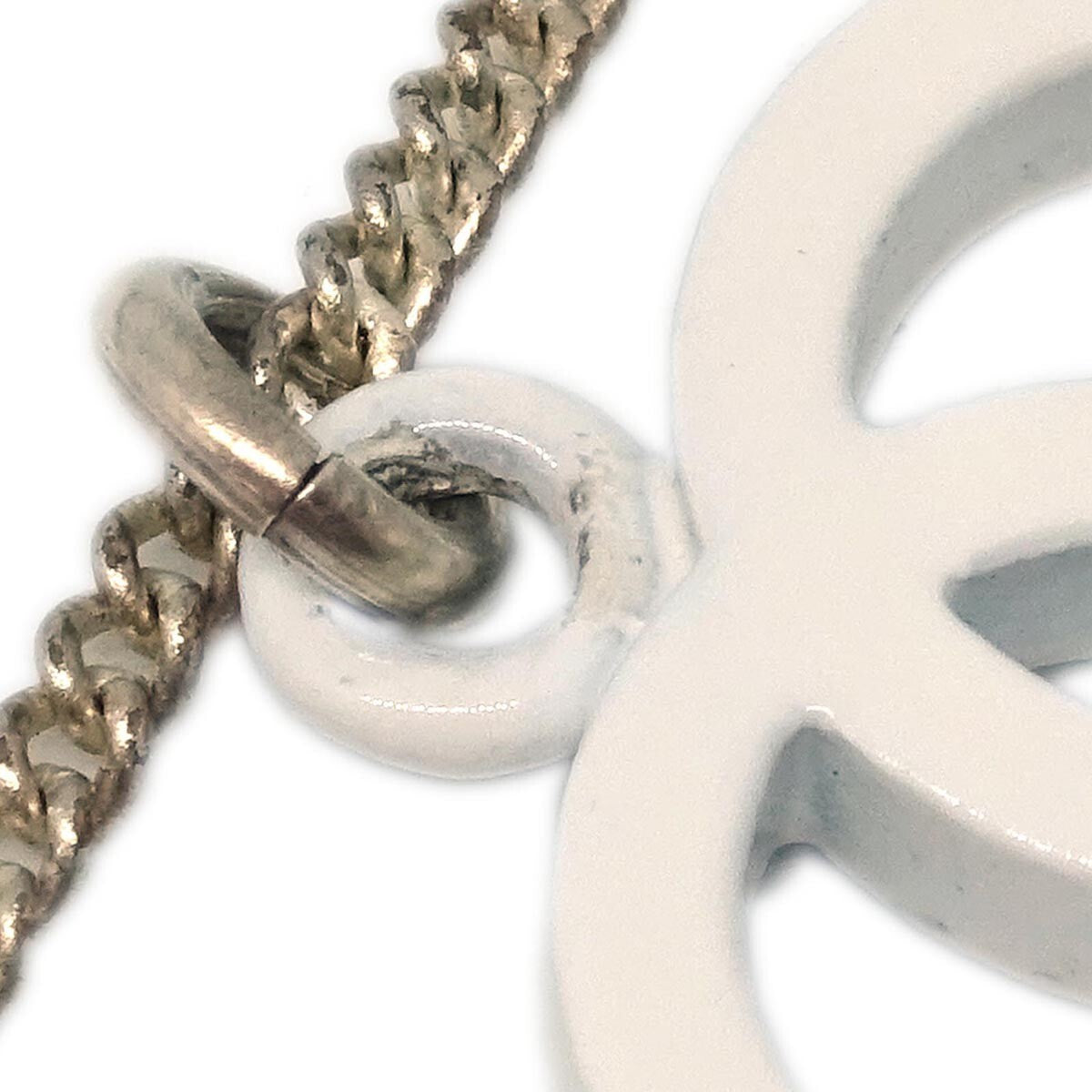 Chanel Vintage CC Pendant Long Necklace Metal, SILVER, SILVER_PLATED, Necklace