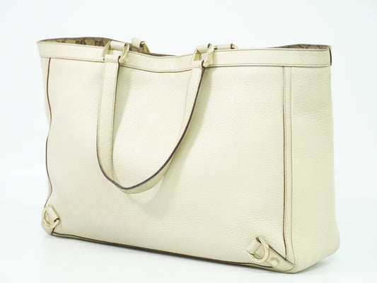 Gucci Abbey Leather with Gold hardware, ECRU, LEATHER, Tote bag