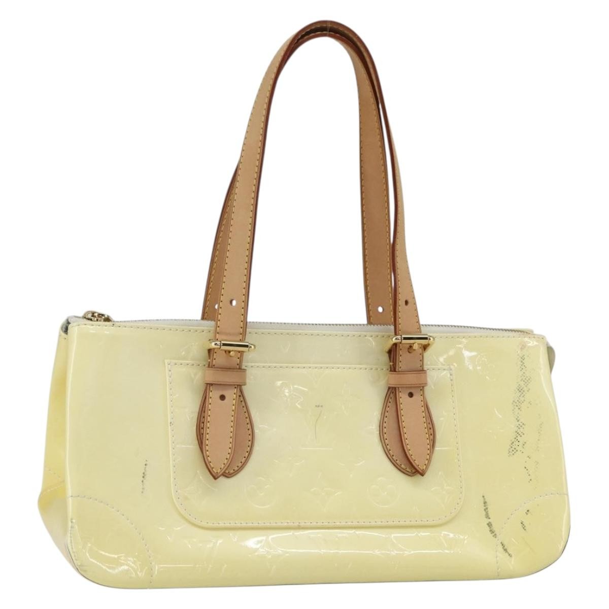 Louis Vuitton Rosewood Avenue Handbag Monogram Vernis, YELLOW, PATENT_LEATHER, Handbag