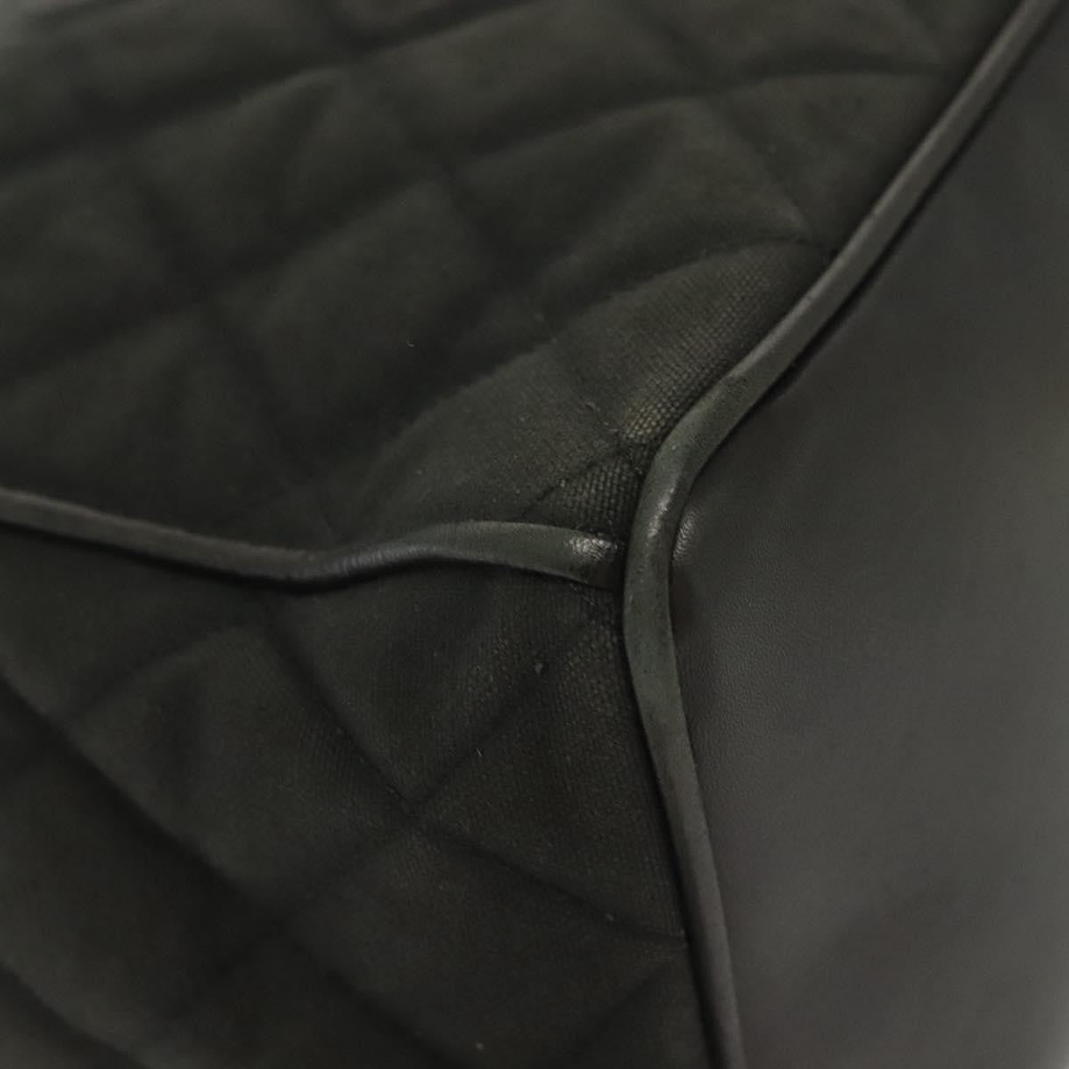 Chanel Vintage Drawstring Chain Bucket Bag Quilted Canvas, BLACK, CANVAS, Shoulder bag