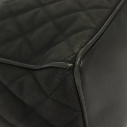 Chanel Vintage Drawstring Chain Bucket Bag Quilted Canvas, BLACK, CANVAS, Shoulder bag