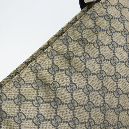 Gucci Zip Top Messenger Bag GG Coated Canvas, NAVY, PVC, Shoulder bag