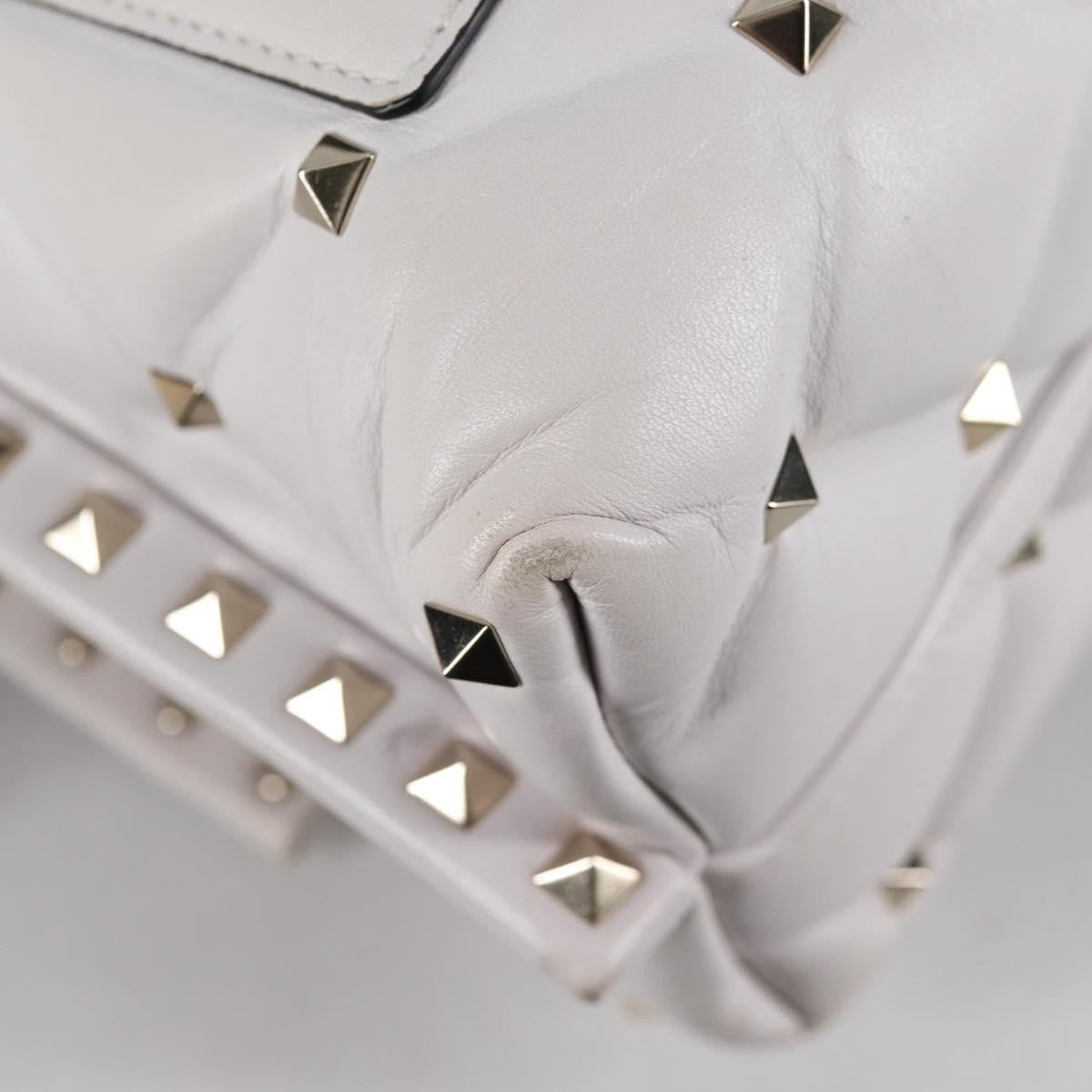 Valentino Garavani VLTN Candystud Top Handle Bag Printed Leather, WHITE, LEATHER, Handbag
