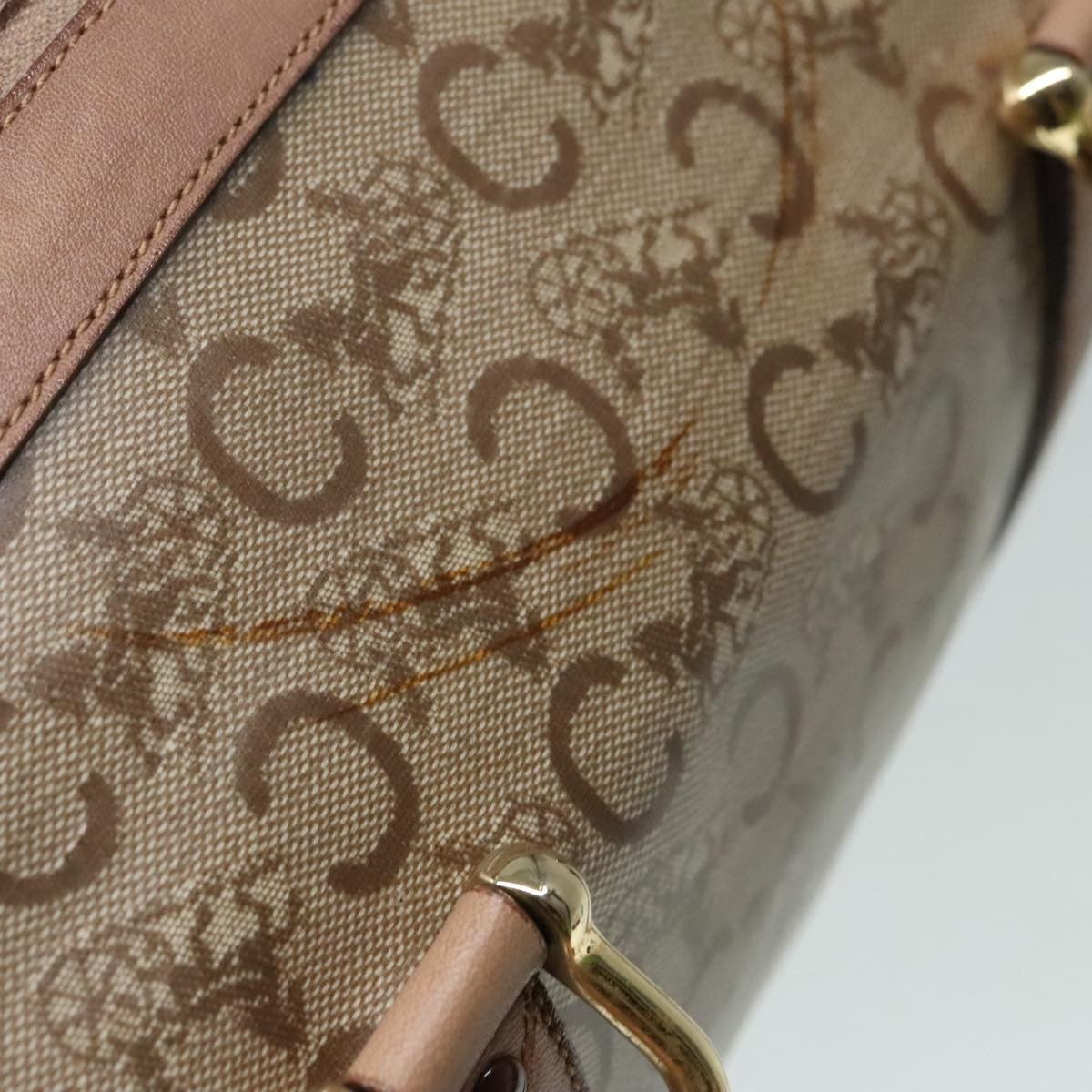 Celine Vintage Macadam Handbag Macadam, BEIGE, LEATHER, Handbag