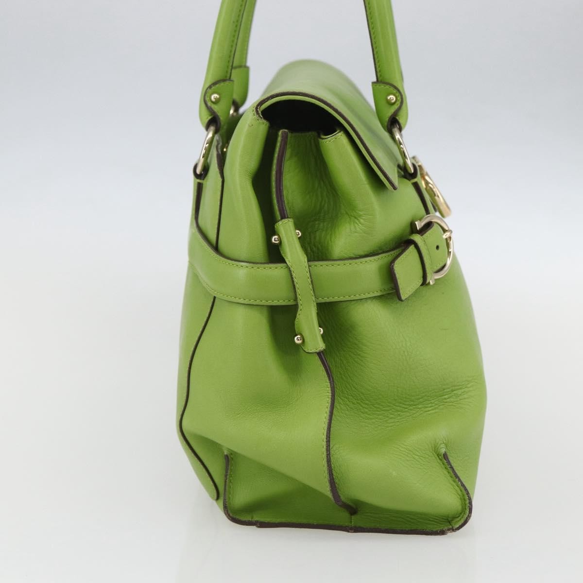 Salvatore Ferragamo Virna Satchel Leather, GREEN, LEATHER, Handbag