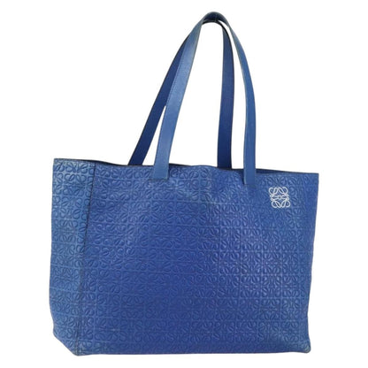 Loewe Vintage Anagram Tote Leather, BLUE, LEATHER, Tote bag