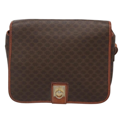 Celine Macadam Shoulder Bag PVC Leather, BROWN, CANVAS, Shoulder bag