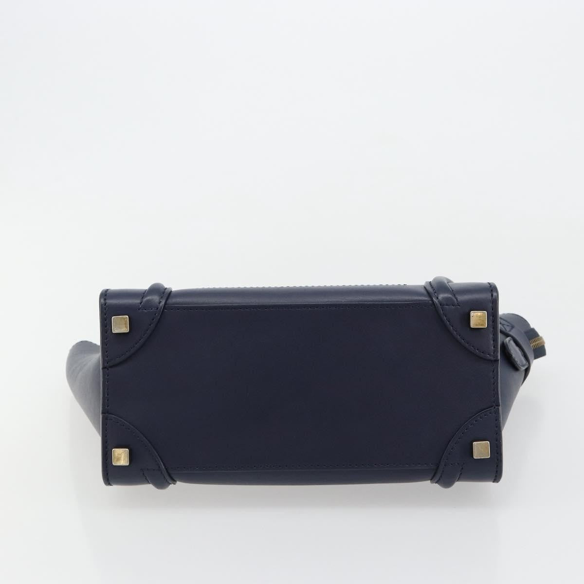 Celine Tricolor Luggage Bag Leather, Navy, Leather, Handbag